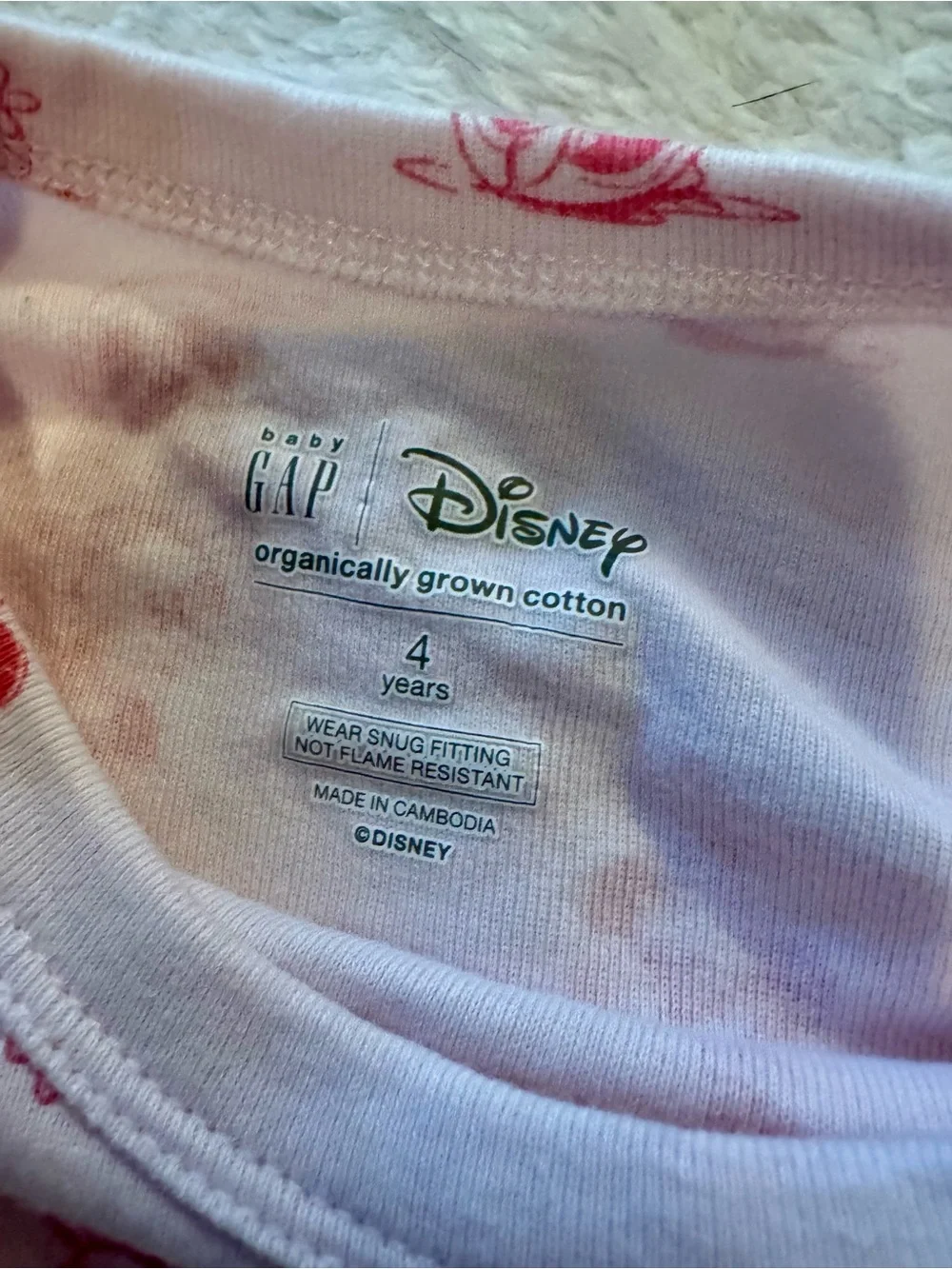 GAP Pink Minnie Mouse Print Pajama Set